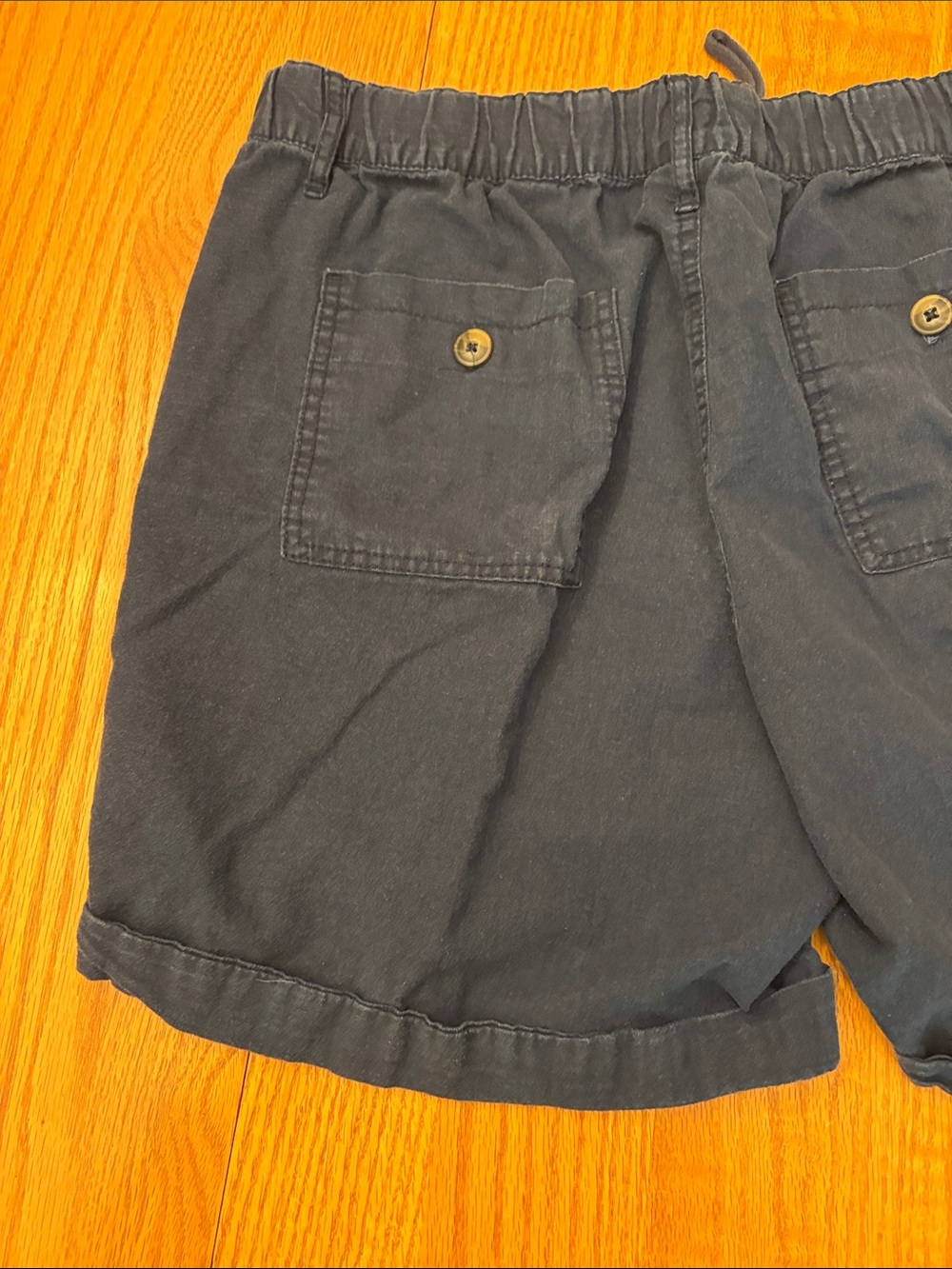 Faded Glory Navy Drawstring Cargo Shorts with Button Flap Pocket - Picture 7 of 9